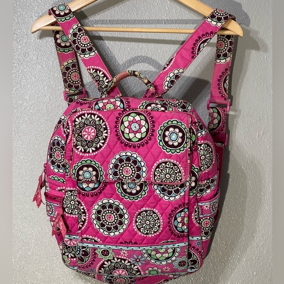 Vera Bradley Quilted Backpack Cupcakes Pink Retired Pattern - Picture 1 of 11